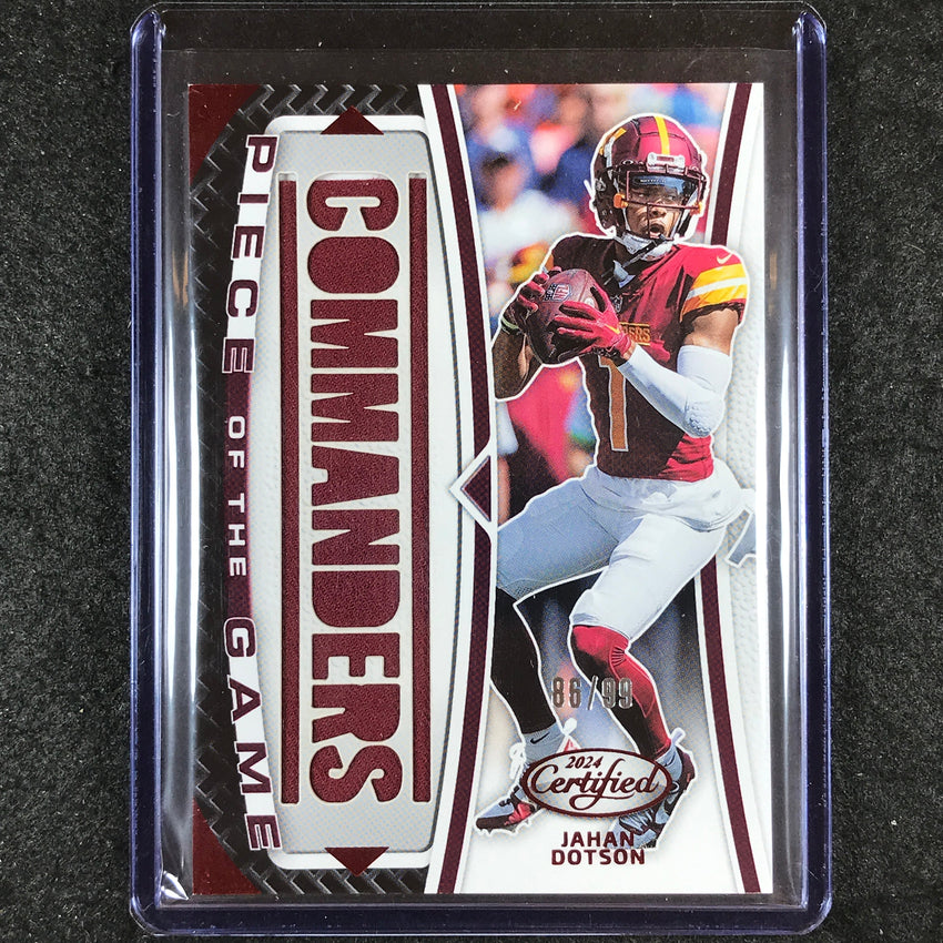 2024 Certified Football JAHAN DOTSON Piece of the Game Jersey Relic Red 86/99