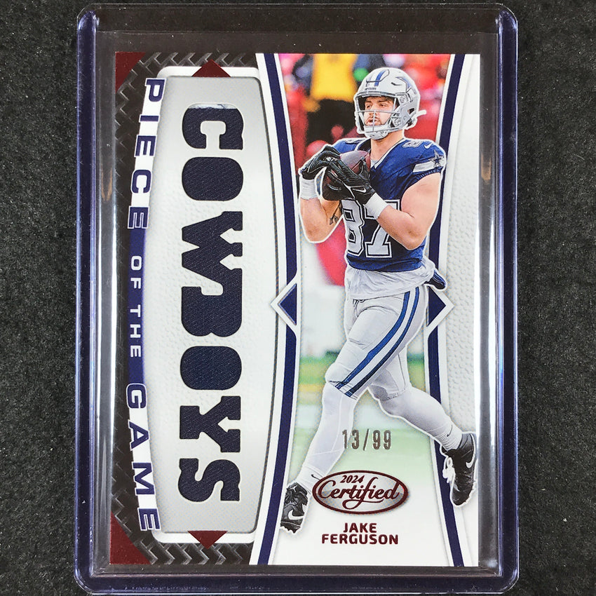 2024 Certified Football JAKE FERGUSON Piece of the Game Jersey Relic Red 13/99