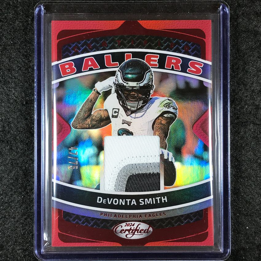 2024 Certified Football DEVONTA SMITH Certified Ballers Patch Relic Red 47/75