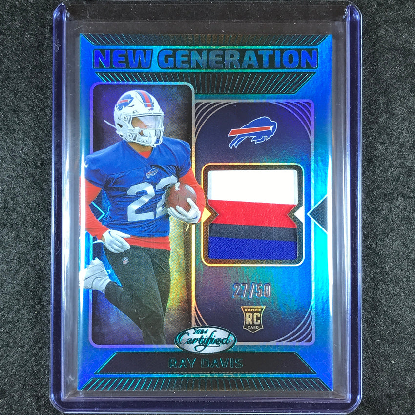 2024 Certified Football RAY DAVIS New Generation Rookie Patch Relic Teal 27/50