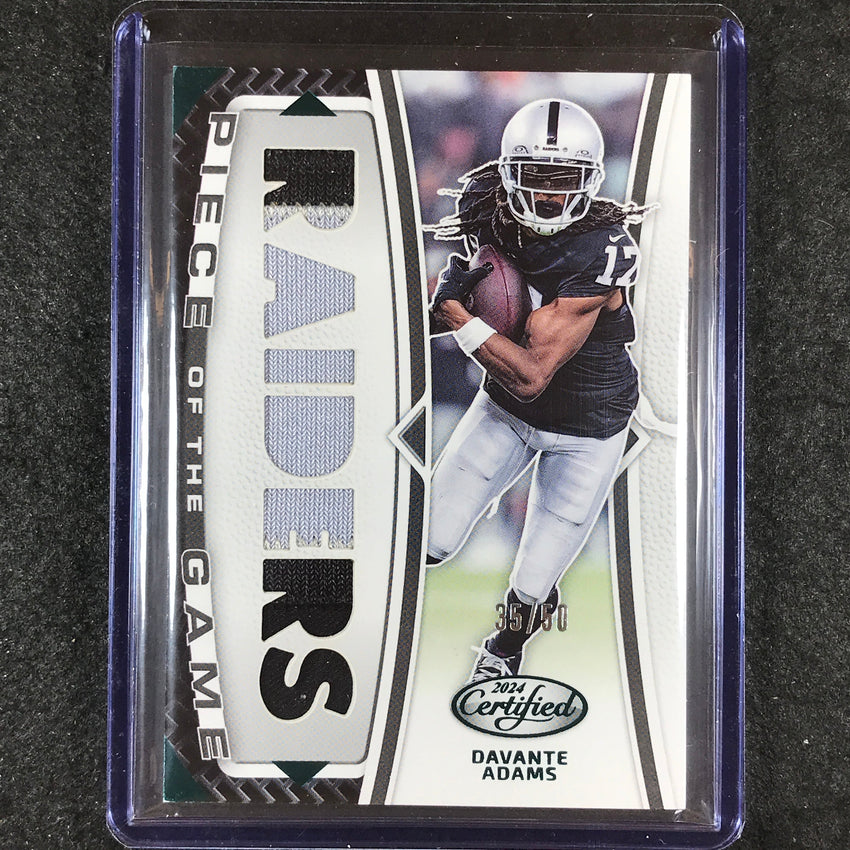 2024 Certified Football DAVANTE ADAMS Piece of the Game Patch Relic Teal 35/50