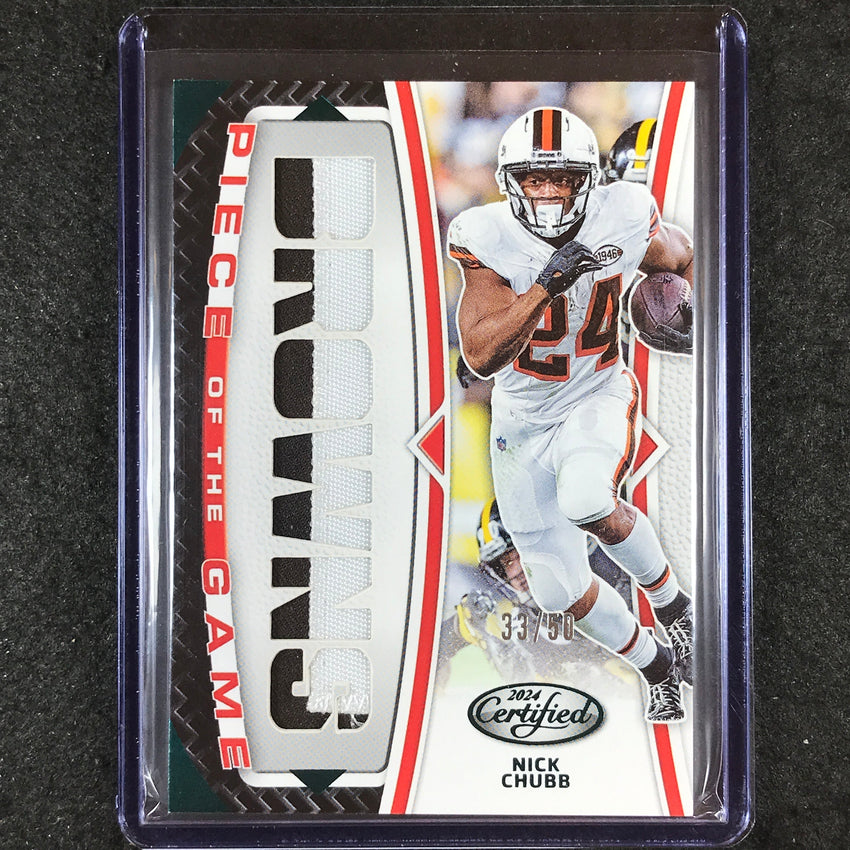 2024 Certified Football NICK CHUBB Piece of the Game Patch Relic Teal 33/50