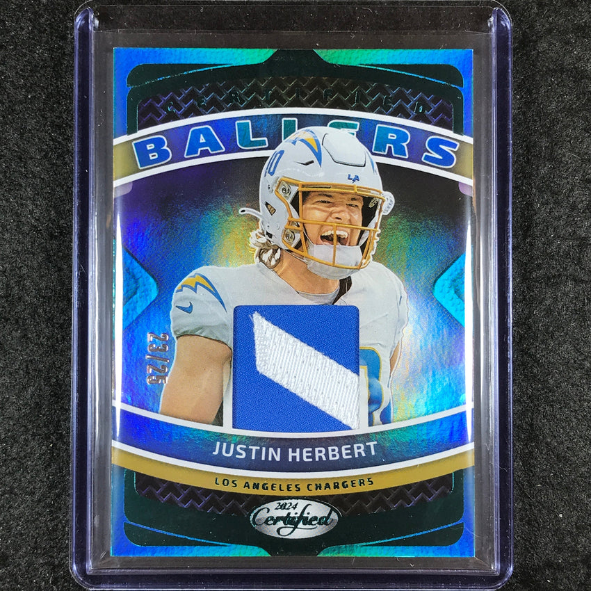 2024 Certified Football JUSTIN HERBERT Certified Ballers Patch Relic Teal 23/25