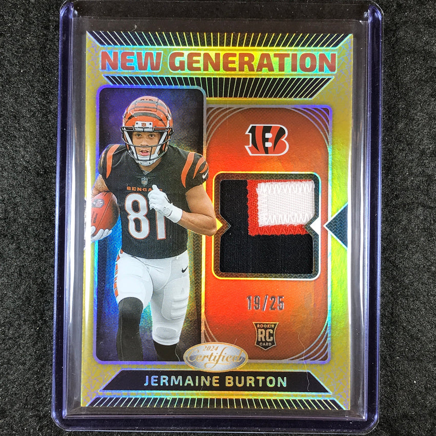 2024 Certified Football JERMAINE BURTON New Generation Rookie Patch Gold 19/25