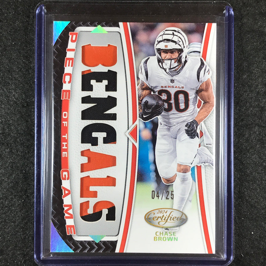 2024 Certified Football CHASE BROWN Piece of the Game Patch Relic Gold 4/25