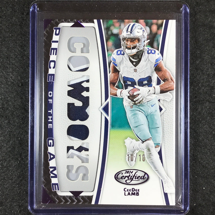 2024 Certified Football CEEDEE LAMB Piece of the Game Patch Relic Purple 10/10