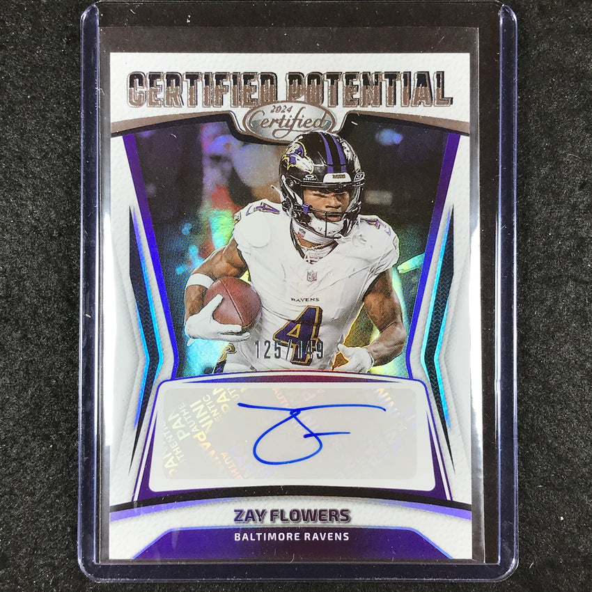 2024 Certified Football ZAY FLOWERS Certified Potential Signatures Auto 125/149