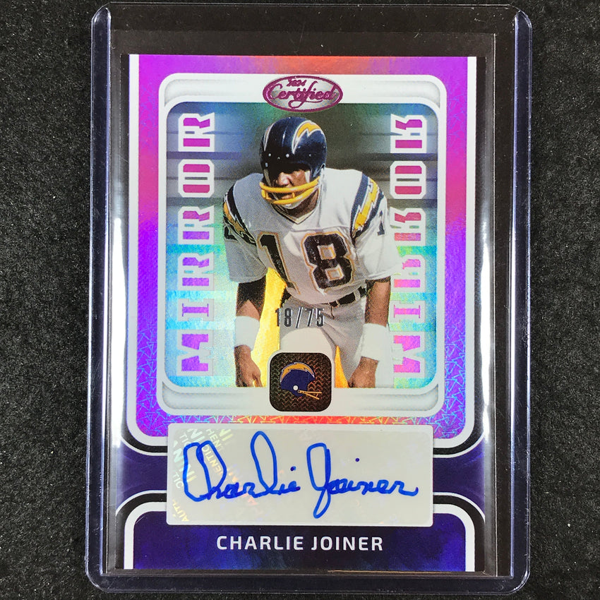 2024 Certified Football CHARLIE JOINER Mirror Signatures Auto Pink 18/75