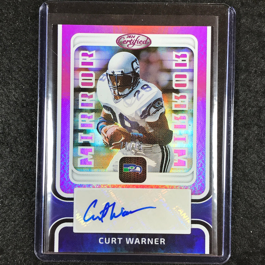 2024 Certified Football CURT WARNER Mirror Signatures Auto Pink 71/75