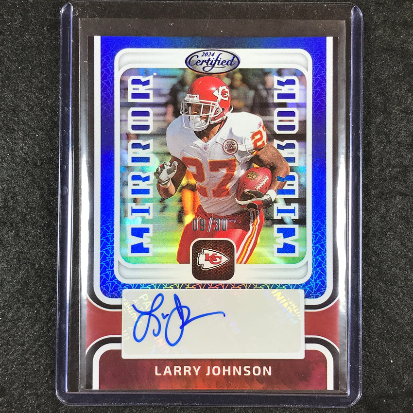 2024 Certified Football LARRY JOHNSON Mirror Signatures Auto Blue 9/30
