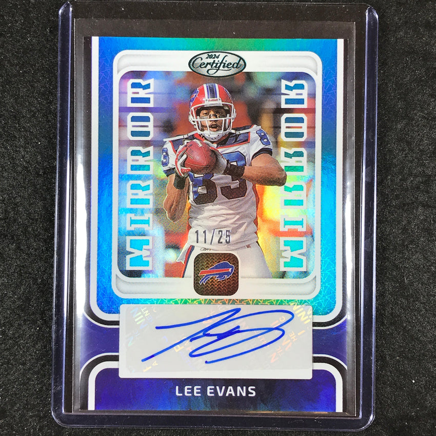 2024 Certified Football LEE EVANS Mirror Signatures Auto Teal 11/25