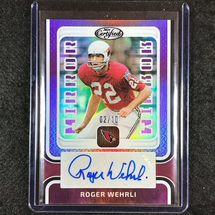 2024 Certified Football ROGER WEHRLI Mirror Signatures Auto Purple 2/10