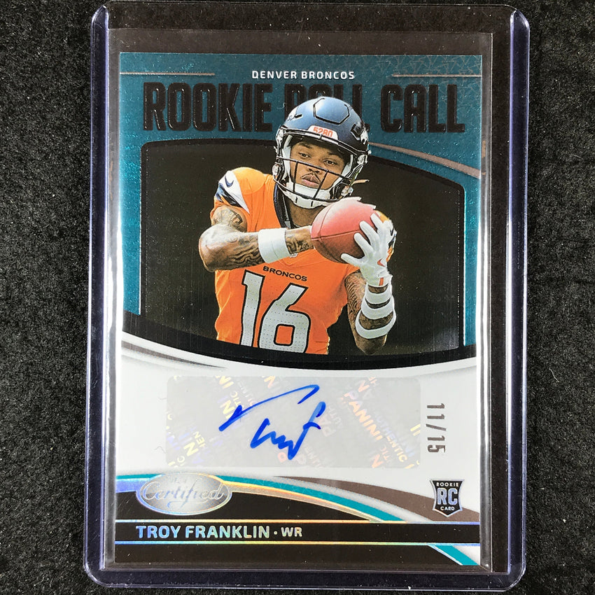 2024 Certified Football TROY FRANKLIN Rookie Roll Call Auto Teal 11/15