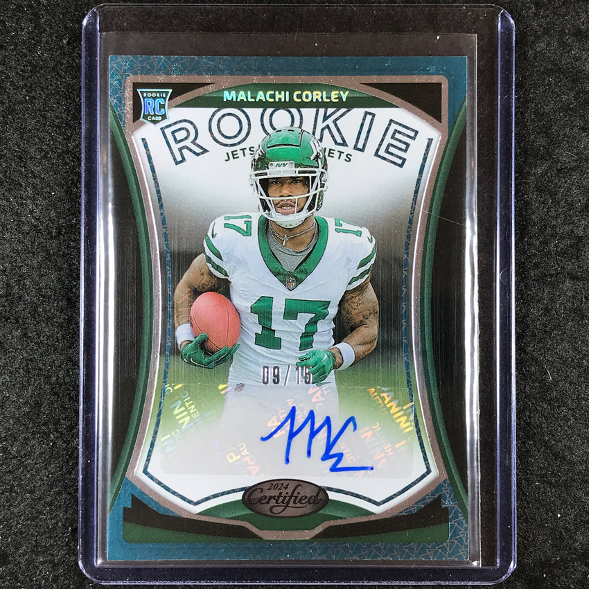 2024 Certified Football MALACHI CORLEY Rookie Signatures Auto Teal 9/15