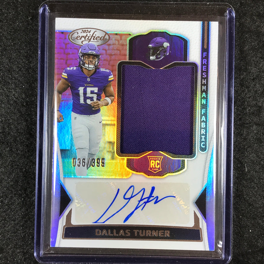 2024 Certified Football DALLAS TURNER Freshman Fabrics Rookie Jersey Auto 36/399