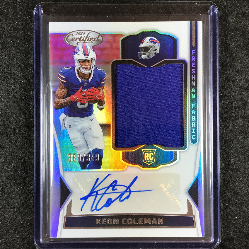 2024 Certified Football KEON COLEMAN Freshman Fabrics Rookie Jersey Auto 389/399
