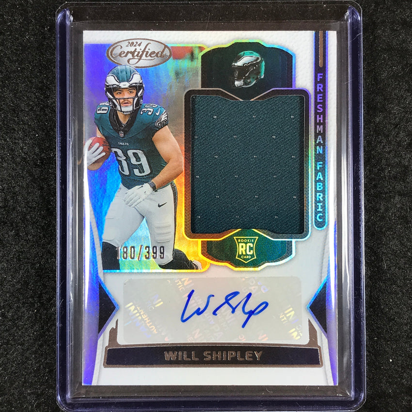 2024 Certified Football WILL SHIPLEY Freshman Fabrics Rookie Jersey Auto 180/399