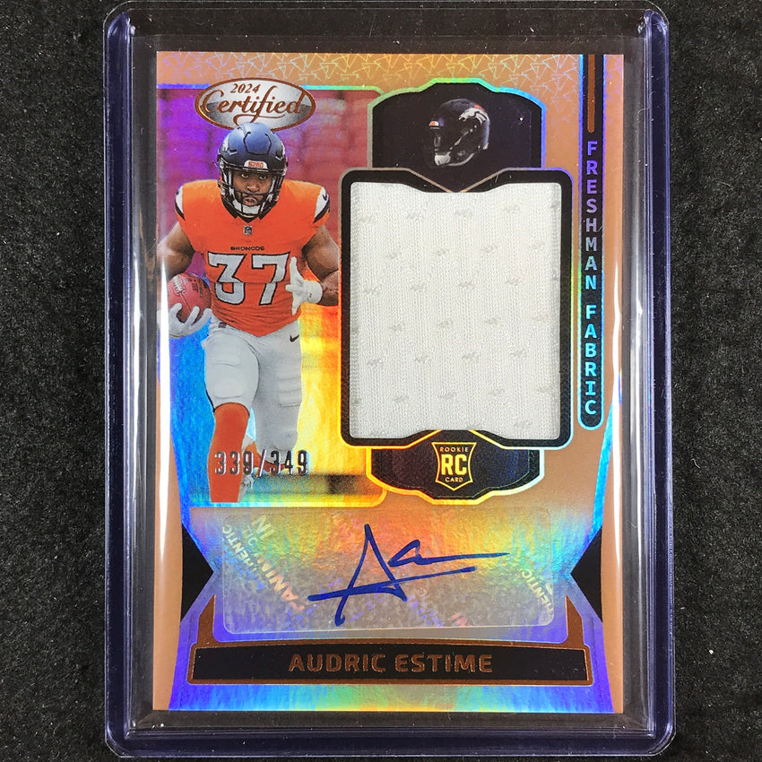 2024 Certified Football AUDRIC ESTIME Freshman Rookie Jersey Auto Bronze 339/349