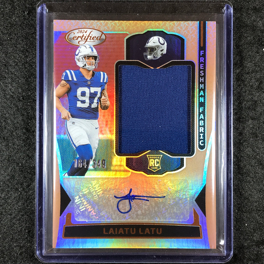 2024 Certified Football LAIATU LATU Freshman Fabrics Rookie Jersey Auto 164/349