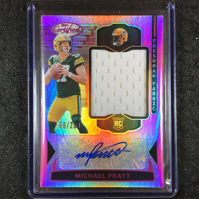 2024 Certified Football MICHAEL PRATT Freshman Rookie Jersey Auto Pink 196/299