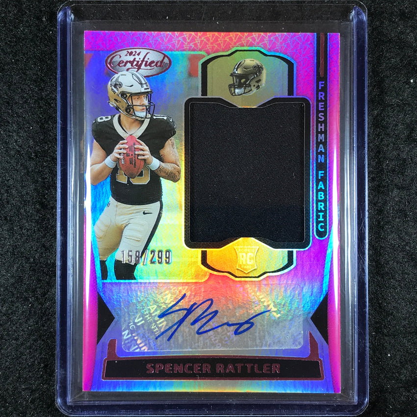 2024 Certified Football SPENCER RATTLER Freshman Rookie Jersey Auto Pink 158/299