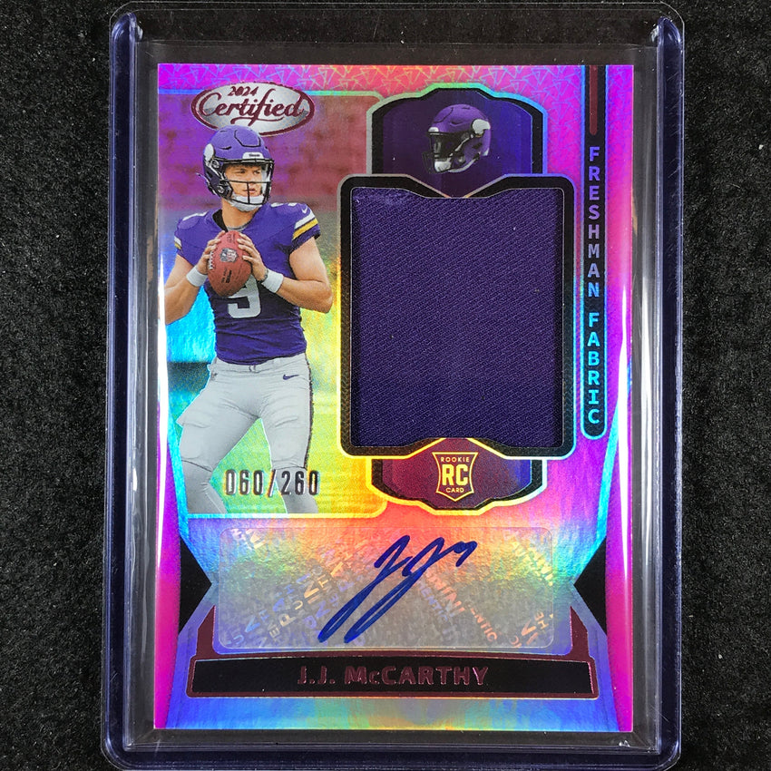 2024 Certified Football J.J. MCCARTHY Freshman Fabrics Rookie Jersey Auto 60/260
