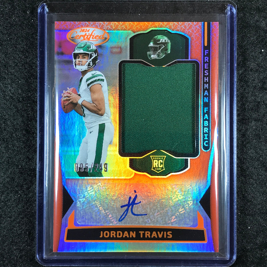 2024 Certified Football JORDAN TRAVIS Freshman Fabrics Rookie Jersey Auto 95/249