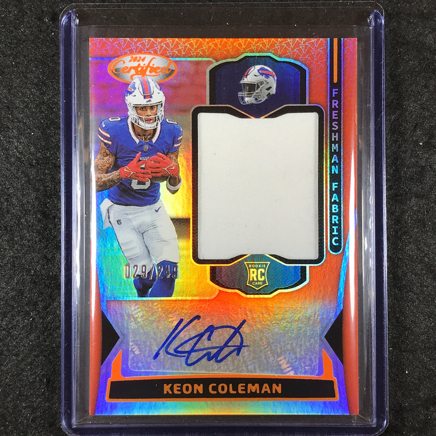 2024 Certified Football KEON COLEMAN Freshman Fabrics Rookie Jersey Auto 29/249
