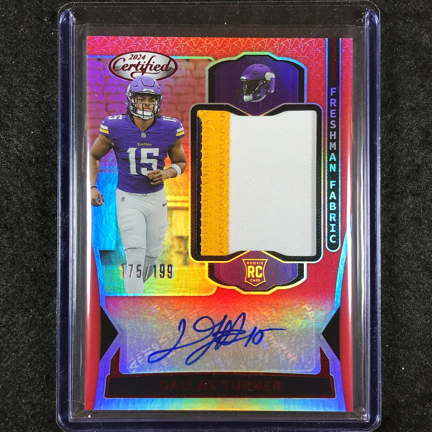 2024 Certified Football DALLAS TURNER Freshman Fabrics Rookie Patch Auto 175/199