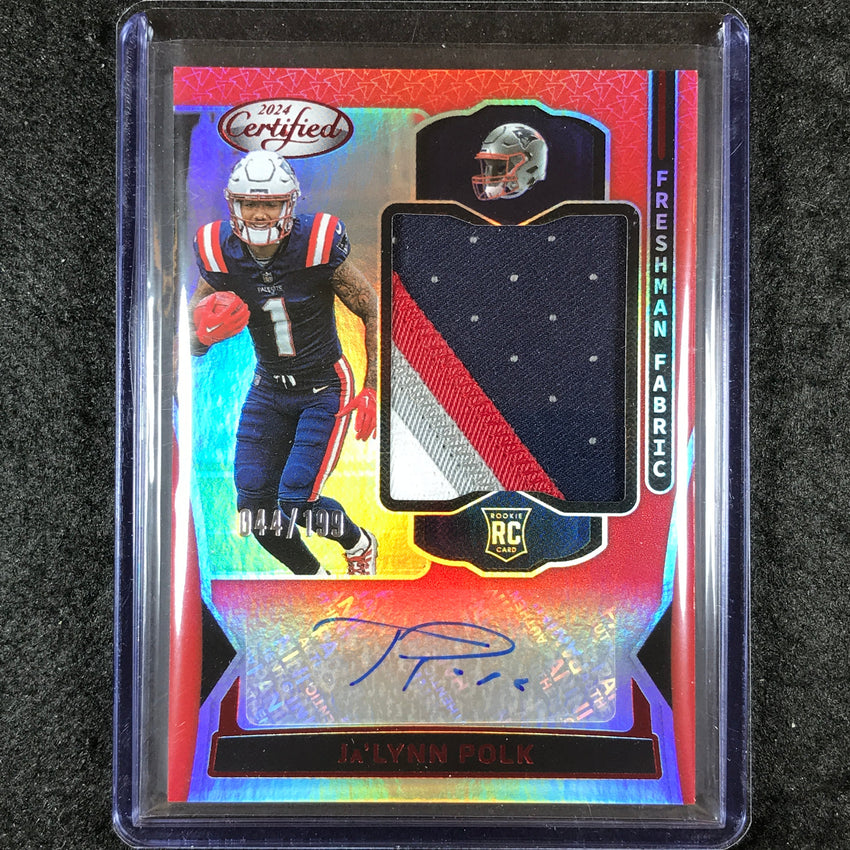 2024 Certified Football JA'LYNN POLK Freshman Fabrics Rookie Patch Auto 44/199