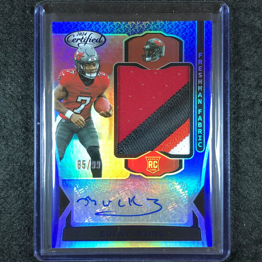 2024 Certified Football BUCKY IRVING Freshman Fabrics Rookie Patch Auto 85/99
