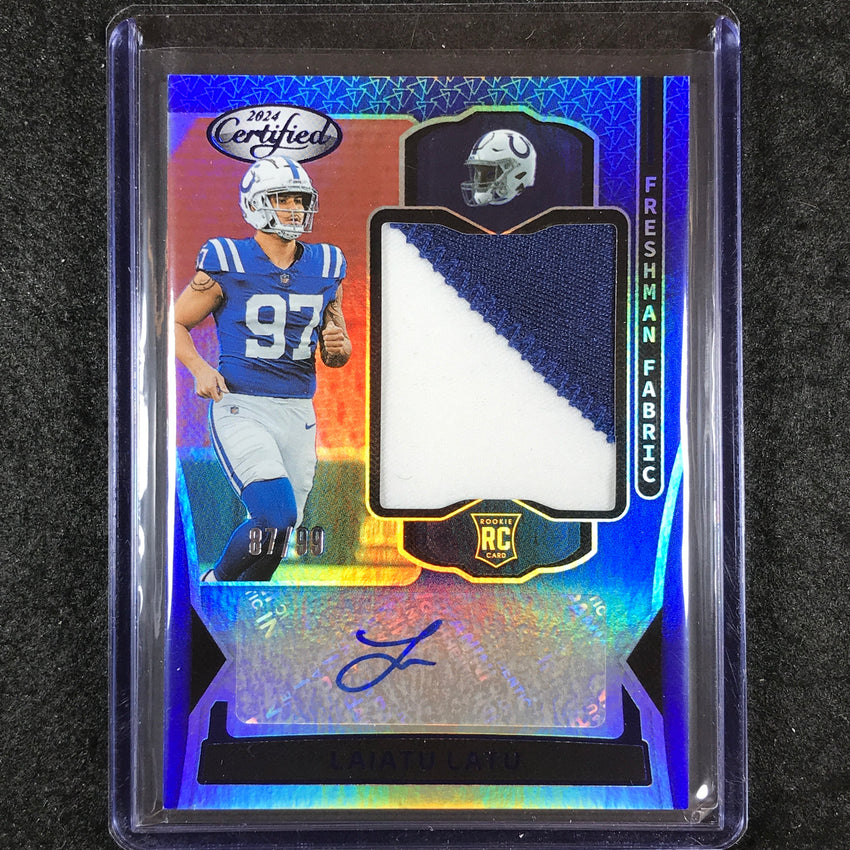 2024 Certified Football LAIATU LATU Freshman Fabrics Rookie Patch Auto 87/99