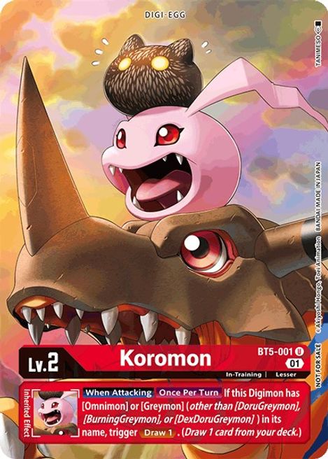 Koromon - Bt5-001 - Alternate Art June 2021 Premier Event Tournament Promo