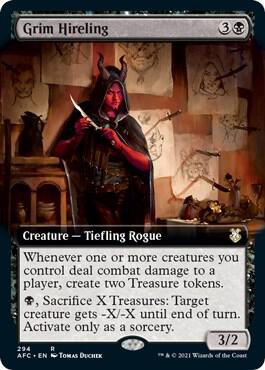 EXTENDED ART Grim Hireling - #294 - Rare Adventures in the Forgotten Realms Commander