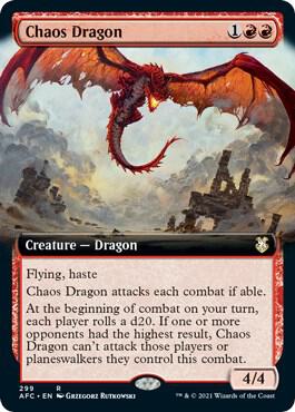 EXTENDED ART Chaos Dragon - #299 - Rare Adventures in the Forgotten Realms Commander