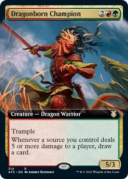 EXTENDED ART Dragonborn Champion - #314 - Rare Adventures in the Forgotten Realms Commander