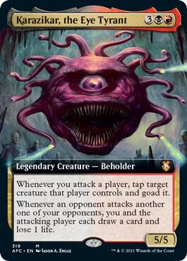 EXTENDED ART Karazikar, the Eye Tyrant - #319 - Mythic Adventures in the Forgotten Realms Commander