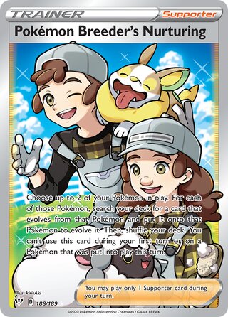 FULL ART Pokemon Breeders Nurturing - 188/189 - Ultra Rare - Darkness Ablaze