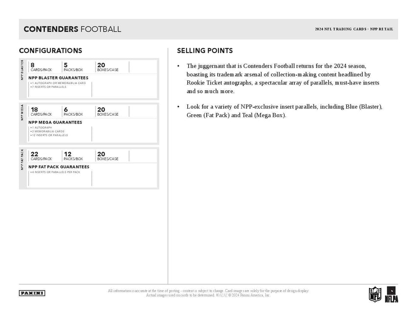 2024 Panini Contenders Football Retail Box