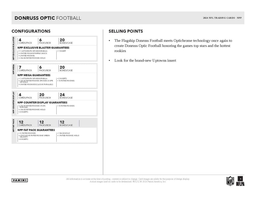 2024 Panini Donruss Optic Football 6-Pack Blaster Box
