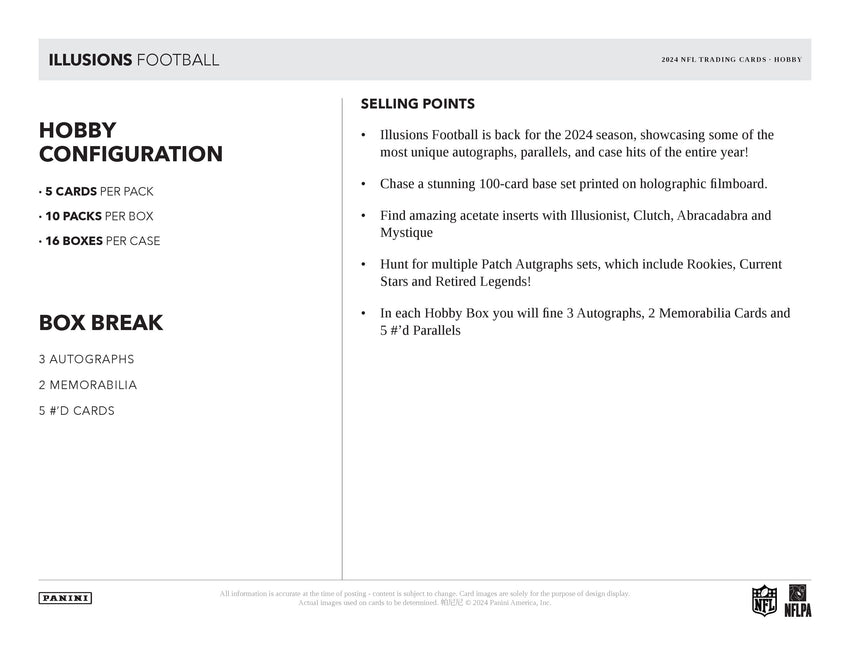 2024 Panini Illusions Football Hobby Box