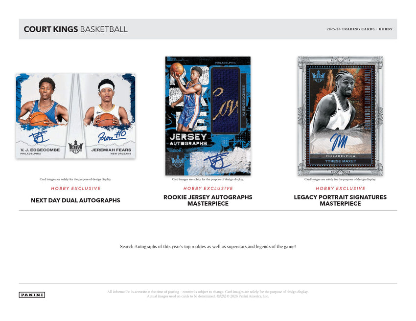 2025-26 Panini Court Kings Basketball Hobby Box (Pre Order)