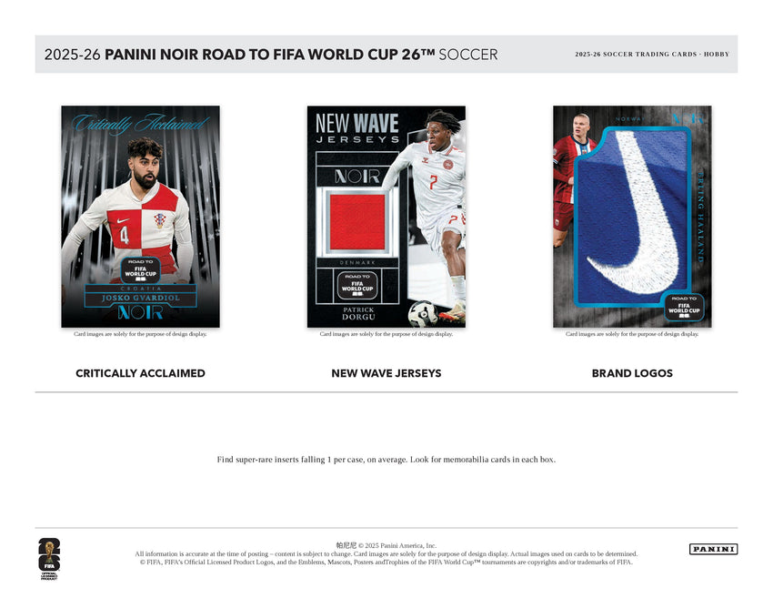 2025-26 Panini Noir Road to FIFA World Cup Soccer Hobby International Box