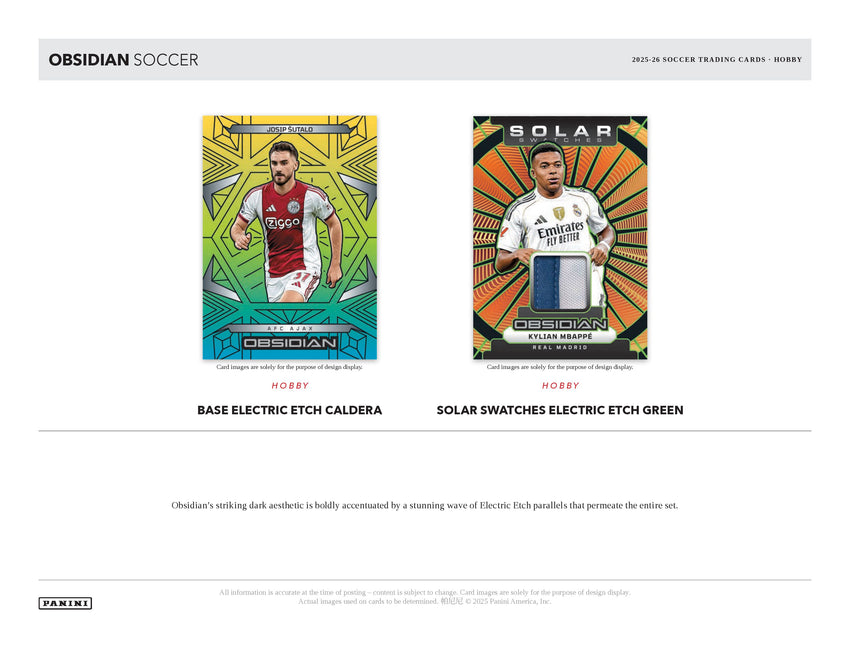 2025-26 Panini Obsidian Soccer Hobby Box (Pre Order)
