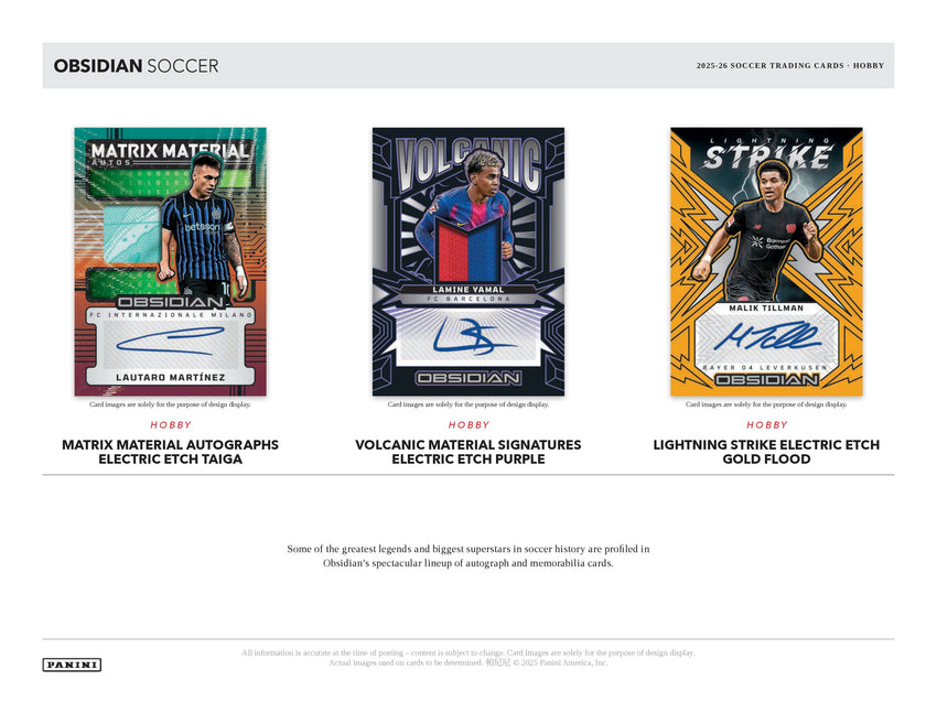 2025-26 Panini Obsidian Soccer Hobby Box (Pre Order)