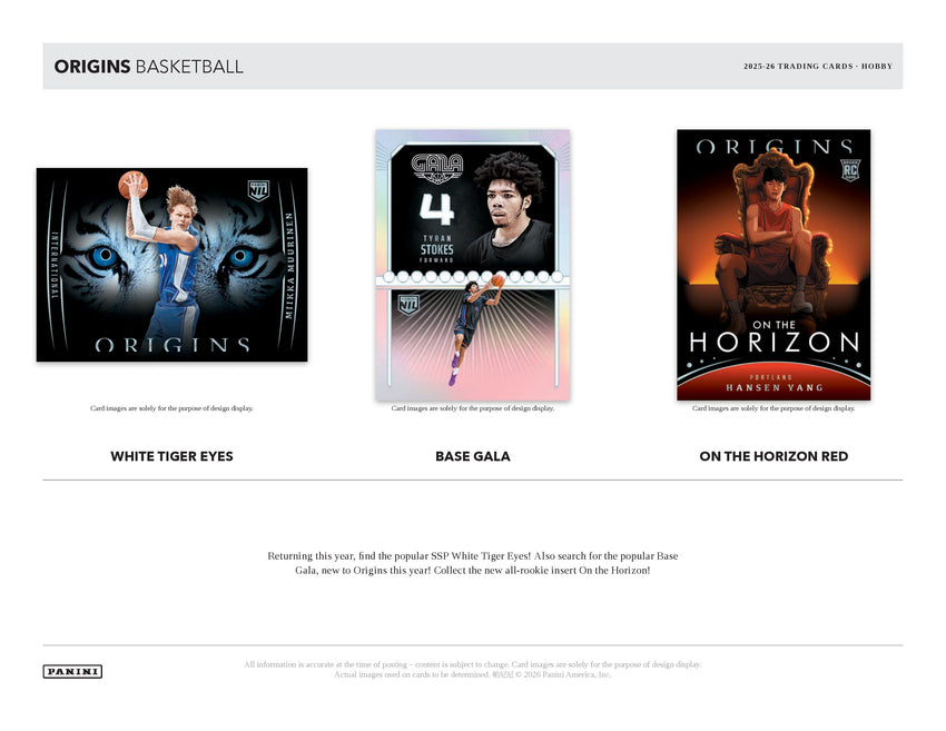 2025-26 Panini Origins Basketball Hobby Box (Pre Order)