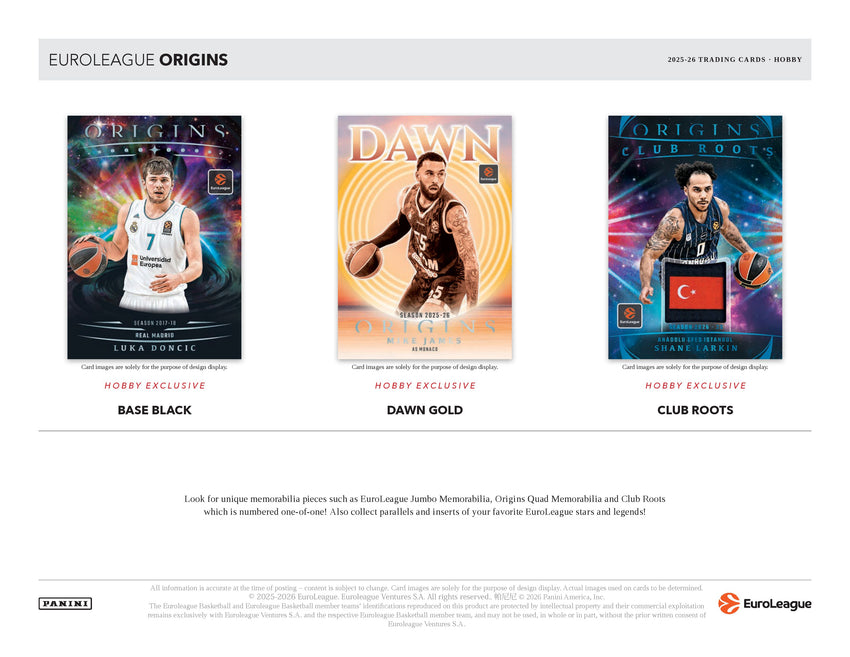 2025-26 Panini Origins EuroLeague Basketball Hobby Box (Pre Order)