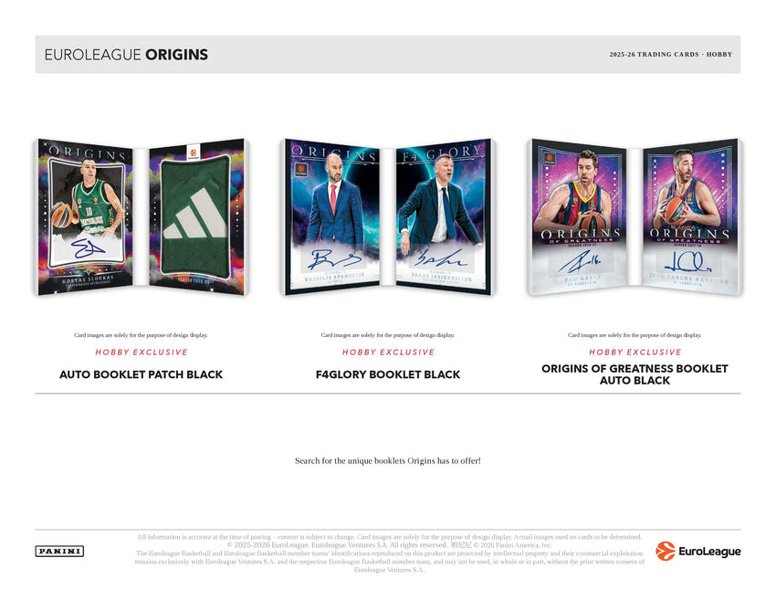 2025-26 Panini Origins EuroLeague Basketball Hobby Box (Pre Order)