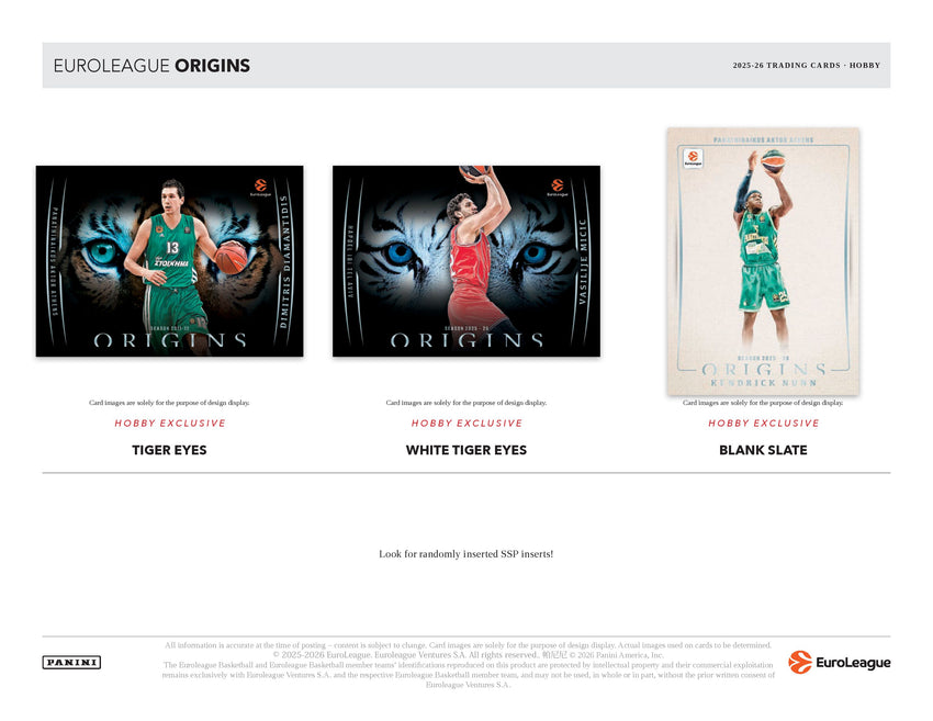 2025-26 Panini Origins EuroLeague Basketball Hobby Box (Pre Order)