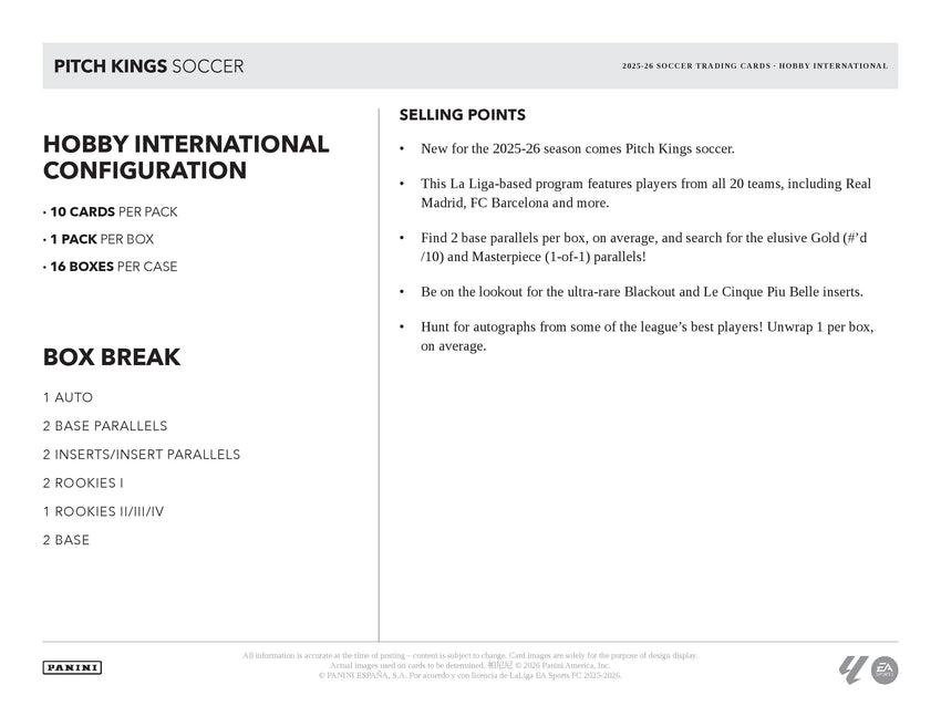 2025-26 Panini Pitch Kings Soccer International Box (Pre Order)